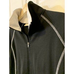 Bobbie Brooks Women's Sz L Long Sleeve‎ Full Zip Up Athletic Wear Black White